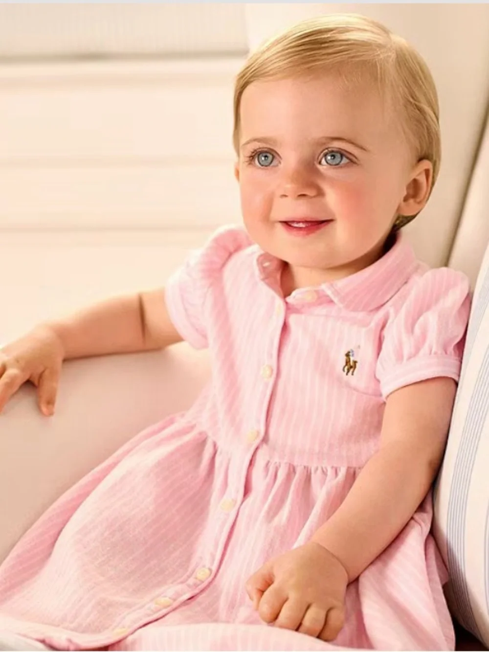 Ralph Lauren Knit Oxford Striped Polo Dress with Bloomer